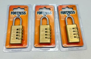 3x Posten Fortress zurücksetzbare Kombination 4 Zifferblatt Gepäckschloss 7,2" Höhe x 1-3/16" Breite - Bild 1 von 3