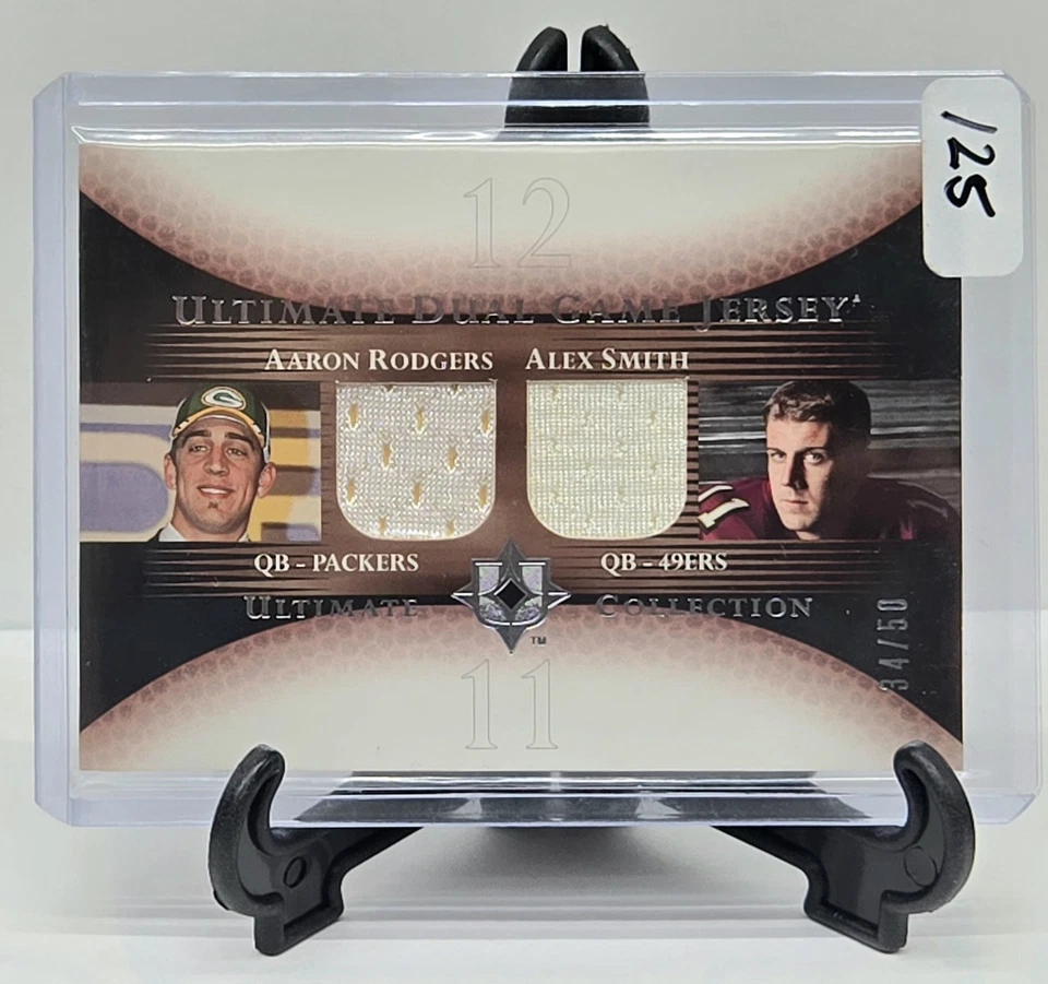 2005 ULTIMATE COLLECTION AARON RODGERS ALEX SMITH DUAL JERSEY RC ROOKIE #D /50 - Image 1 of 1