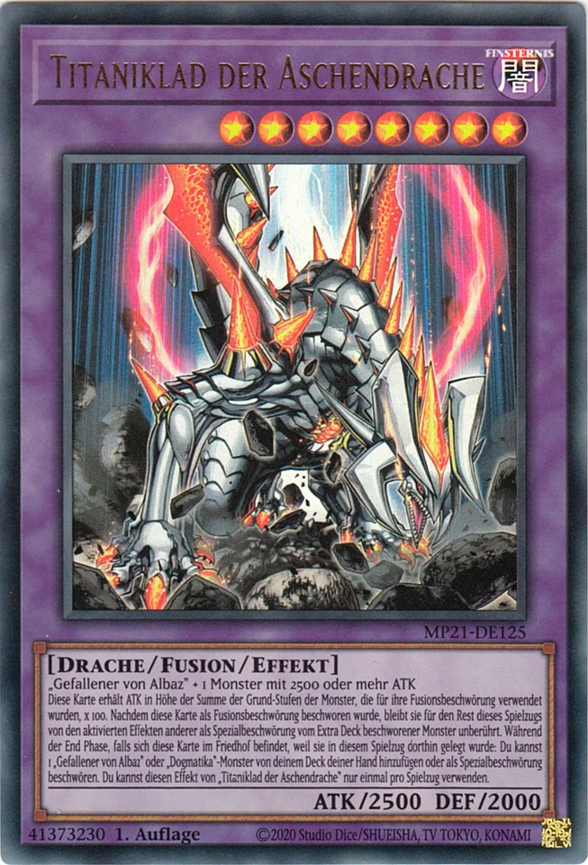 YU-GI-OH, TITANIKLAD DER ASCHENDRACHE, UR, MP21-DE125, 1. Auflage, TOP - Bild 1 von 1
