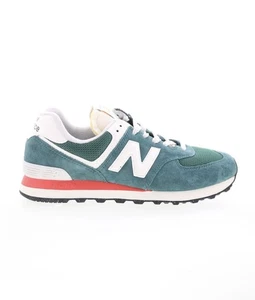 Zapato Deportivo New Balance 574 Para Hombre Informal Verde Rojo Blanco Gamuza - Imagen 1 de 15