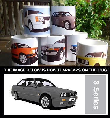 BMW 3 SERIES (E30) CAR ART MUG. PERSONALISE IT!