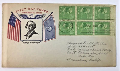 FDC Presidential Series George Washington FDC Washington DC Jan 27 1939 1 Cent - Image 1 of 4