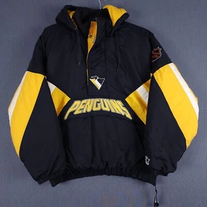 Vintage Starter Center Ice Pittsburgh Penguins Jacket Men XL Hooded Robo Pen NHL - Picture 1 of 15