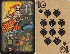 Tarjeta de juego de Pesadilla antes de Navidad 2011 de los parques Disney -- 10 de espadas - Imagen 1 de 1