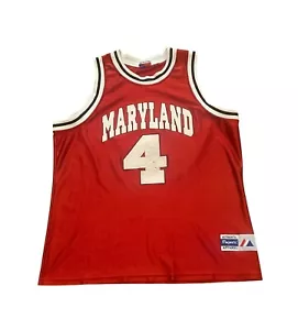 Maglia basket vintage anni 90 Maryland Terrapins Majestic NCAA rossa uomo XL - Foto 1 di 7