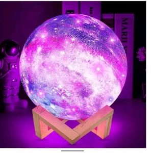 3D Printing Moon Galaxy Lamp Moonlight Touch Color Changing With Cute Gift Box - Picture 1 of 5