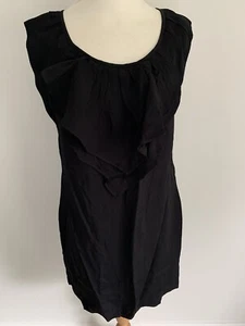 Monsoon size Small 8 sleeveless frill neck Short Black dress LBD. - Picture 1 of 11