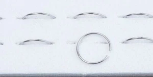 Stainless Steel Nose Ring Hoop Plain Silver 8mm 22 Gauge - Picture 1 of 8