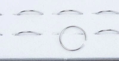  Stainless Steel Nose Ring Hoop Plain Silver  8mm 22 Gauge  - Image 1 of 4
