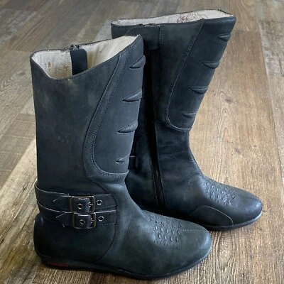 ICON Sacred I’ICON 摩托车骑行靴黑色 US 5 码女式拉链扣 — 第 1/4 张图片