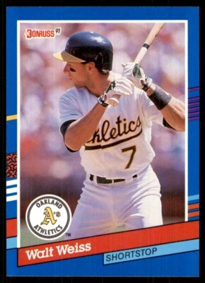 1991 Donruss Walt Weiss Oakland Athletics #214 - Image 1 of 2