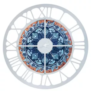 Arti & Mestieri, Maiolica, Orologio da Muro 60cm Argento, Metallo - Foto 1 di 1