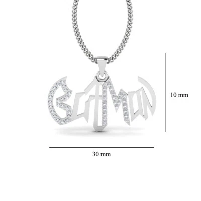 Fictional Superhero Batman Inspired Pendant Simulated Diamond Batman Pendant Men - Image 1 of 4
