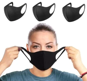 ✅Mode Gesichtsmaske✅Radfahren Sport Atmungsaktiv✅Waschbar Schwarz PolyCotton✅NEU✅UK - Bild 1 von 2