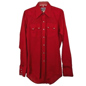 vintage Rockmount ranch wear western cowboy shirt red pearl snaps - Picture 1 of 3