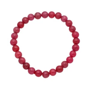 106 Cts Natural Glass Filled Ruby Gemstone Bracelet Stretch Wedding Jewelry - Picture 1 of 7