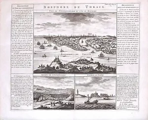 Antique map, Chatelain, Bosphore de Thrace / Vue de Constantinople .. Bosphore - Picture 1 of 1