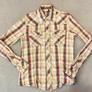 True Religion Long Sleeve Button Up Brown Western Shirt Men's Size Medium - Picture 1 of 10