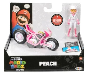 Nintendo Super Mario Bros Movie Pull Back Toy Racer Kart Peach Figure  - Picture 1 of 7