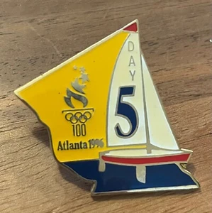 Atlanta 1996 Day 5 Sailboat Yachting Sailing Olympic Pin - Picture 1 of 1