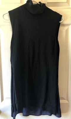 Suéter de cuello alto sin mangas The Limited para mujer / negro y azul / XL Foto 1 de 4