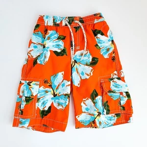 Gap Swimming Trucks Shorts Toddler Boys 5 Lined Floral Elastic Waist New w/ Tag - Picture 1 of 7