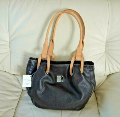 NWT I Medici Abri Brown Italian Leather Light Tote Bag Shoulder Bag - Image 1 of 4