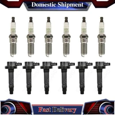 12X NGK Standard Ignition Ignition Coil Spark Plug For 2008 2009 Ford Taurus X - Image 1 of 4