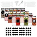 Nevlers 24 Pack 4 Oz Glass Spice Jars with Label | the Spices Container Set Come