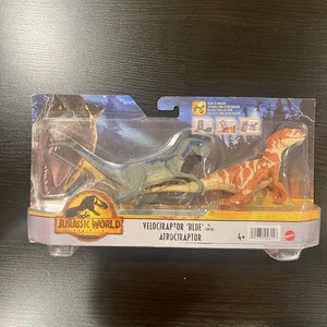 Jurassic World Dominion 2er Pack Dinosaurier VELOCIRAPTOR BLAU UND ATROCIRAPTOR 2022 - Bild 1 von 5