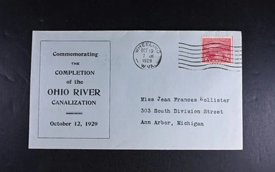 Oct 19 1929 FDC USA Scott # 681-51 Unknown Cachet VF Cover Scarce Ohio Canal - Image 1 of 2