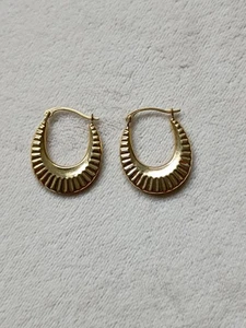 14 Karat Gelbgold runde Creolen minimalistisch hohl 0,7 Gramm - Bild 1 von 7