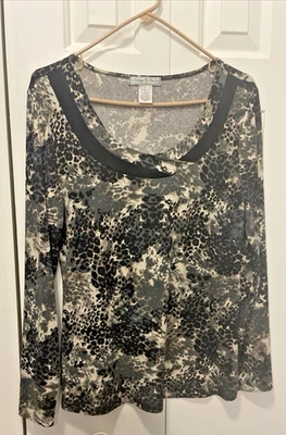 Top Pullover Vintage Suzie Manga Larga Borde Negro Talla Grande Foto 1 de 4