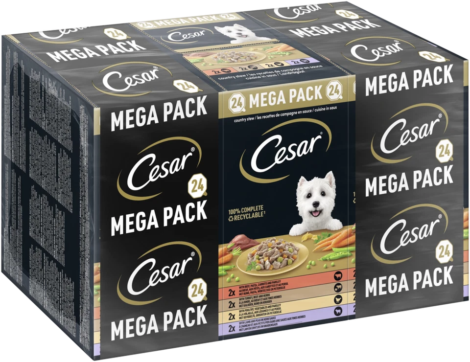CESAR® Schale Multipack Landragout 4 Varietäten 24x150g Nassfutter Hund - Bild 1 von 1