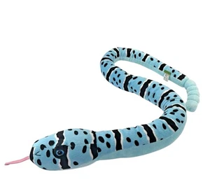 Wild Republic Blue And Black Rattle Snake Plush 53” Long Tail Rattle Noise - Picture 1 of 14