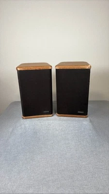 Advent Mini Bookshelf Speakers Pair 10-40W 8 Ohm Wood Top Needs Refoam - Image 1 of 4