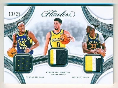 Parche de parches triples Siakam Haliburton Turner impecable 2024-25 #TP-IND (13/25) Foto 1 de 2