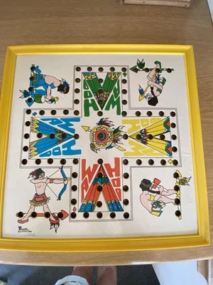 Vintage’WAHOO’ Yellow Framed Game Board - American 1978 Plastic Activities - Image 1 of 4