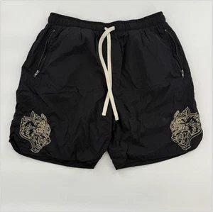 Darc Sport Bushido Code Shorts Mens Large Black Wolf Embroidered Limited 1000 - Picture 1 of 5