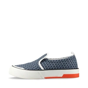 Hermès canvas Slip-on EU42 Men's Navy Blue grease Bias H - Picture 1 of 17