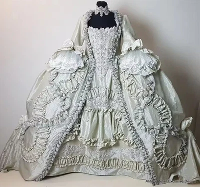 18th Century Victorian Wedding Dresses Court Queen Charlotte Marie Antoinette - Image 1 of 4