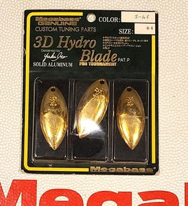 Megabass 3D Hydro Blades GOLD  Color Size #4  3 pack - Picture 1 of 2
