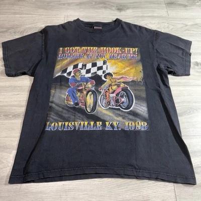 Camisa de Motociclista Sin Límite Sin Límite Camiseta de Rap I Got The Hookup Bout It Talla Grande De Colección Años 90 Foto 1 de 4