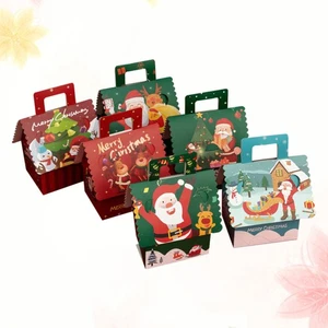 12PCS Christms Gift Cookies Boxes Christms Eve Candy Apples Holder House Design - Picture 1 of 12