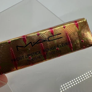Lápiz labial mate tono rojo real MAC Frost regalo de oro edición limitada 0,1 OZ - Imagen 1 de 6
