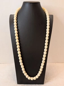 Vintage Zelluloid Pikake Perlen Halskette Tulpenform 34" Elegant Hawaii Lei - Bild 1 von 5