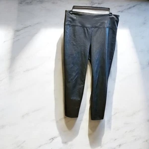 Badgley Mischka Studio High Rise Black Faux Leather Skinny Ankle Pants Sz XL T54 - Picture 1 of 5