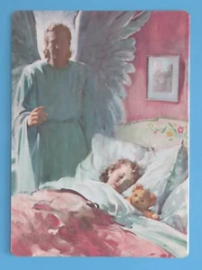 Ángel Watching Sleeping Girl original 1966 impresión a doble cara era 1950-60 - Imagen 1 de 2