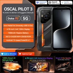 Unlocked OSCAL PILOT 3 5G AI Rugged Smartphone Android 15 Mobile Waterproof IP68 - Imagen 1 de 21