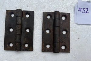 1830 - 1850 Matching pair LARGE Antique DOOR HINGES - HEAVY CAST - #52 - Picture 1 of 9